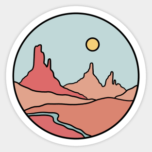 Red Desert Minimal Landscape Sticker